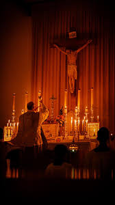 trad_west_'s tweet photo. The "Rorate Caeli" Mass is one of the most beautiful Masses of the year happens in total darkness.

During Advent, there is an ancient tradition called the Rorate Caeli Mass. It begins before dawn, with the church plunged in total darkness. The only light comes from hundreds of candles representing the souls of the faithful waiting for the Messiah. 

As the Mass progresses and the prayers are chanted, the sun slowly rises through the stained glass windows. 

By the time the Eucharist is consecrated, the church is flooded with morning light. 

It is the physical retelling of the Incarnation: "The people who walked in darkness have seen a great light."