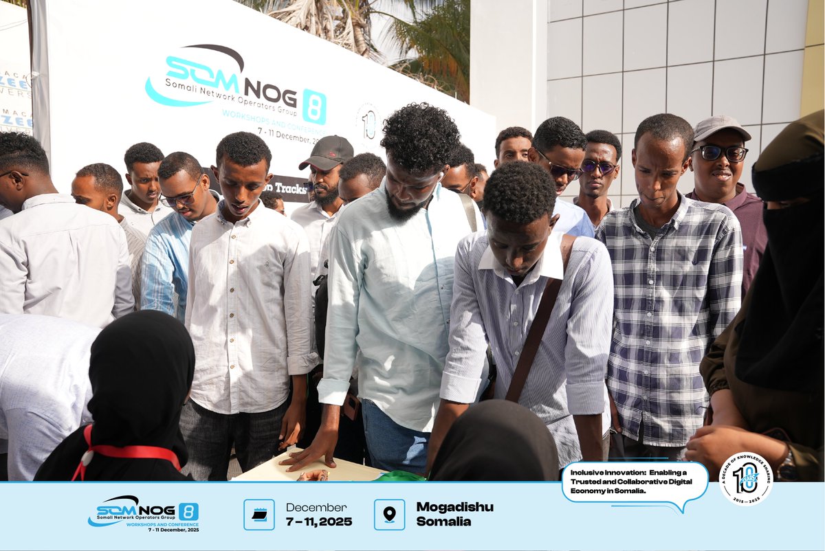 #SomNOG8 Workshops opened today! 

Participants from across the ICT community have registered for the 4-day training, attending 3 tracks: Network Infrastructure, Systems &amp; Services, and Software Development. 

#SomNOG celebrates its 10th anniversary this year!

#10YearsOfImpact