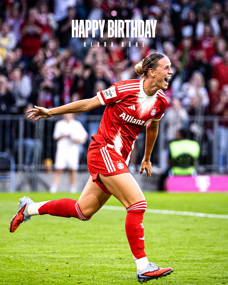 FCBfrauen's tweet image. 𝗛𝗮𝗽𝗽𝘆 𝗕𝗶𝗿𝘁𝗵𝗱𝗮𝘆, Klara! 🎉

Klara Bühl feiert heute ihren 2️⃣5️⃣. Geburtstag. Wir wünschen dir von Herzen nur das Beste (und drei Punkte heute)! ❤️🤍