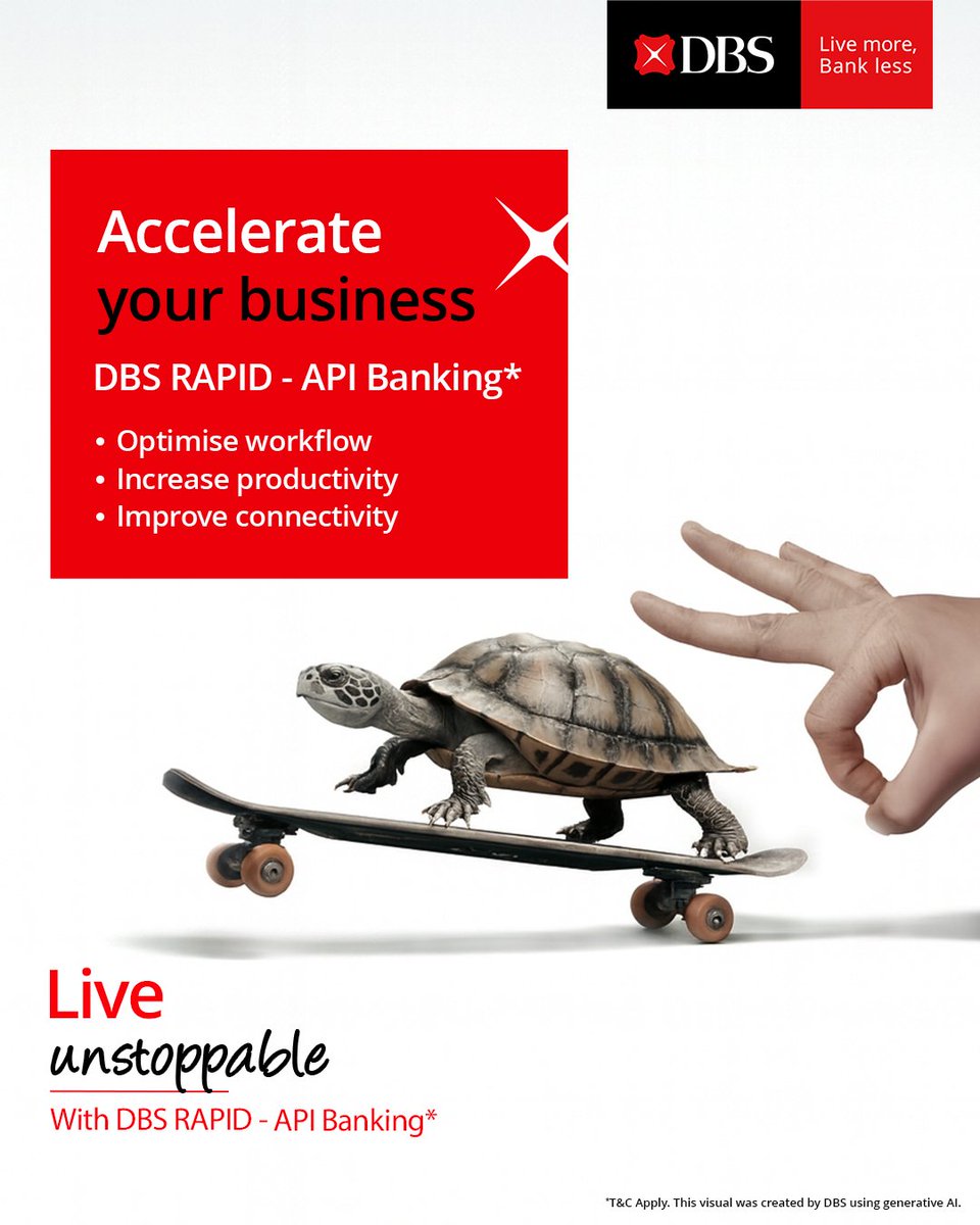 DBSBankIndia's tweet image. Speed isn’t just about moving fast, it’s about moving smart. Digitise your business and enhance customer experience with DBS RAPID-API Banking solutions.

Know more: go.dbs.com/48gw9wQ

#DBSBankIndia #LiveMoreBankLess #BusinessBanking