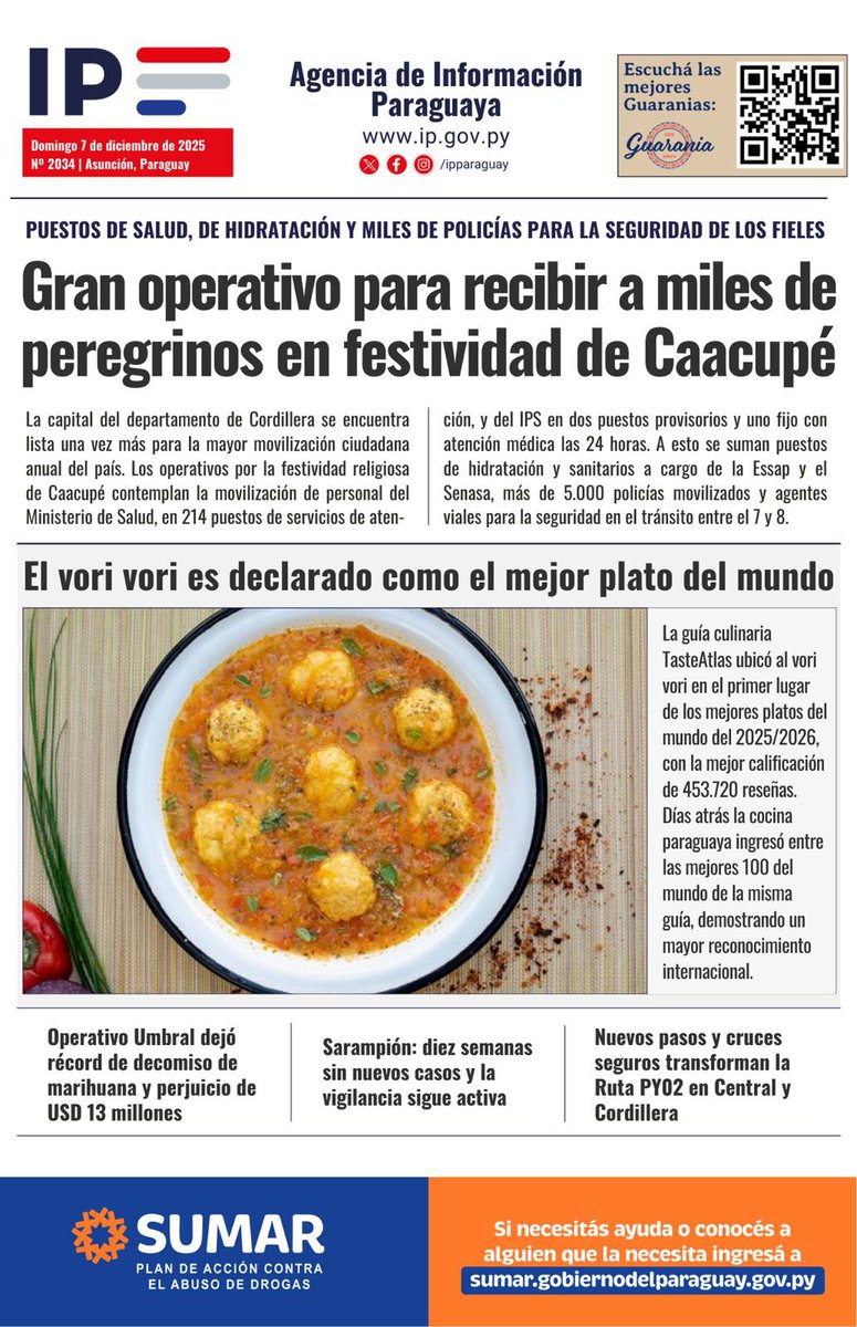 🗞 Compartimos los principales titulares de la <a href="/IPParaguay/">IP Paraguay</a>

💻📲Toda la información actualizada del día en ip.gov.py