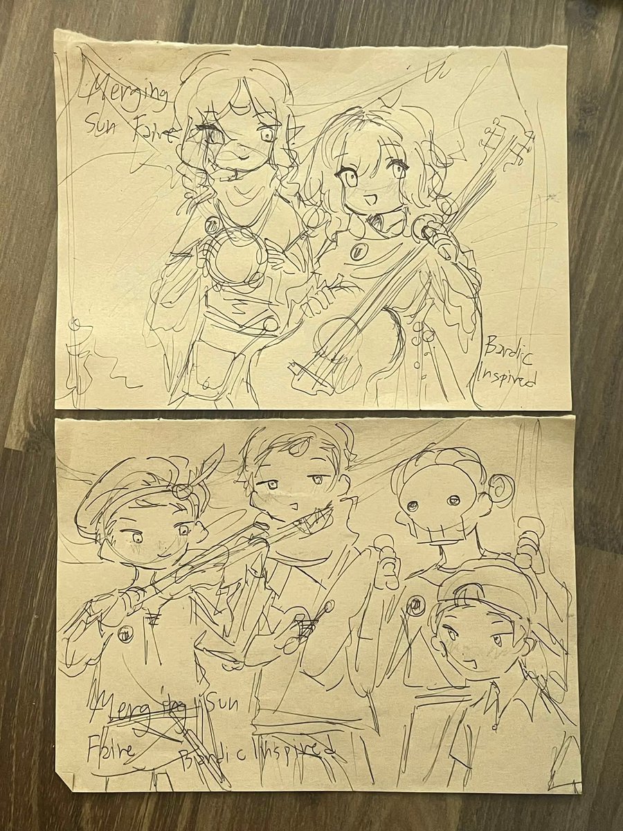hirorosh1_'s tweet image. เมื่อวานไปงาน Merging Sun Faire มาค่ะ! ได้วาดรูปคนเยอะแยะ สนุกมาก! ได้วาดรูปวง Bardic Inspired ด้วย ดนตรีสนุกมากค่ะ! ยินดีที่ได้รู้จักทุกคนนะคะ!! 🌿✨️ #mergingsunfaire