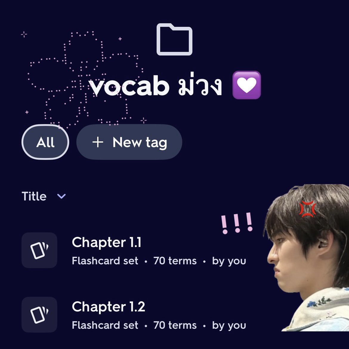 uaremytulip's tweet photo. ་۪ ✿◞ vocab เล่มม่วง 💟🔮 — เป็นศัพท์ที่มาจากในแต่ละบทนะคับ ยังทำไม่เสร็จ แต่มาแปะไว้ก่อน🤲🏻

🔗 : https://t.co/etEXjgh9GU

#วันนี้dek69ทําอะไร #dek69 #meenajourney https://t.co/jWsysS8LFO
