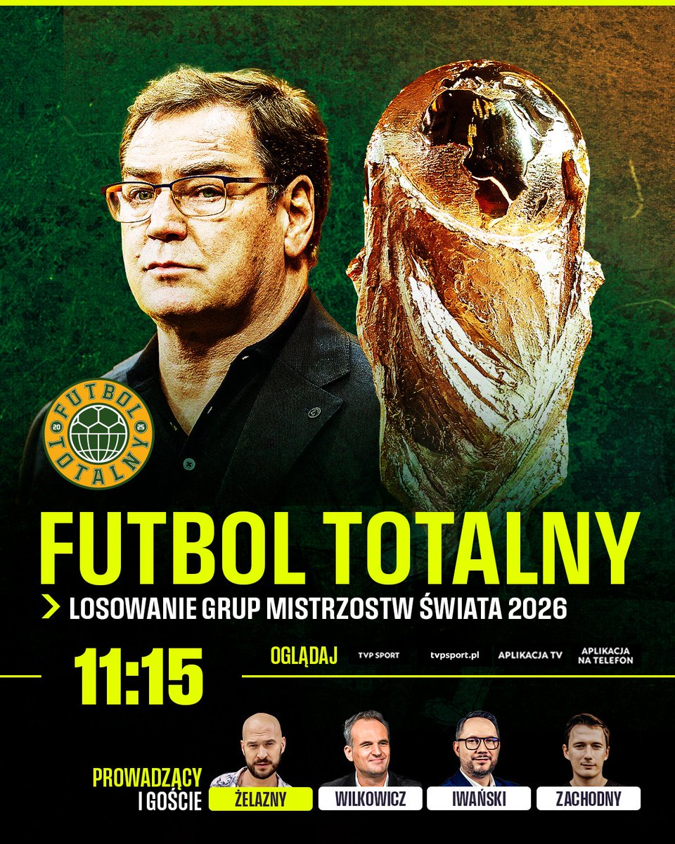 Zapraszamy na magazyn "𝐅𝐔𝐓𝐁𝐎𝐋 𝐓𝐎𝐓𝐀𝐋𝐍𝐘" w TVP Sport 📺

Gośćmi Piotra Żelaznego będą: 
▪️ Maciej Iwański [<a href="/IwanskiMaciej/">Maciej Iwański</a>] 
▪️ Paweł Wilkowicz [<a href="/wilkowicz/">Paweł Wilkowicz</a>] 
▪️ Michał Zachodny [<a href="/mzachodny/">Michał Zachodny</a>] 

🔴📲 Oglądaj online ▶️ sport.tvp.pl/90183721/