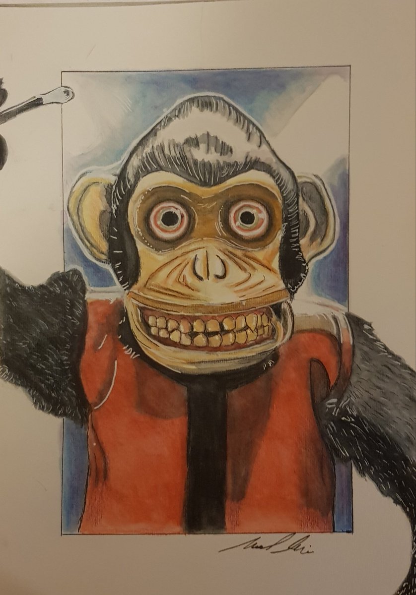 My art in watercolor The Monkey #themonkeymovie #stephenking <a href="/StephenKing/">Stephen King</a> #movieart #watercolorart