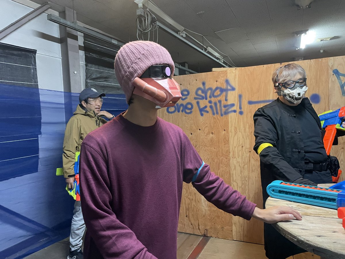 hibikisanNERF's tweet image. 会議室ナーフin岡山
今日のハイライト
カタカナ禁止ゲームで開始早々「カメラマンか…」と呟き一発退場したシャアザク(ルウム戦役の時のシャアザクなんでアンテナはないらしい)
いやー笑ったわ！
#会議室ナーフin岡山 
#ナーフサバゲ 
#Prettymaze