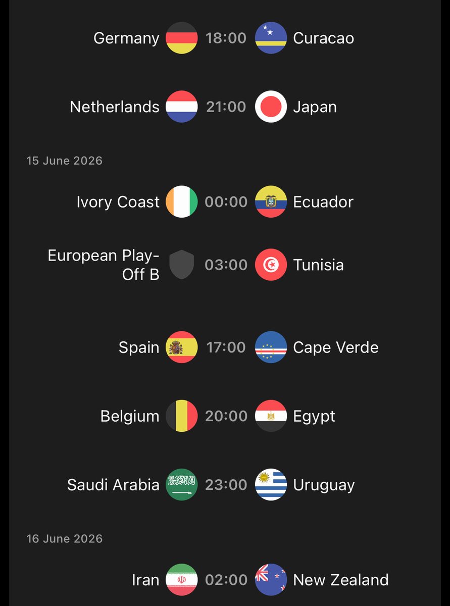There are 8 games in a staggered schedule across just 34 hours at the World Cup between the 14th-16th June. 

Iran v New Zealand at 2am. 

We will be there.