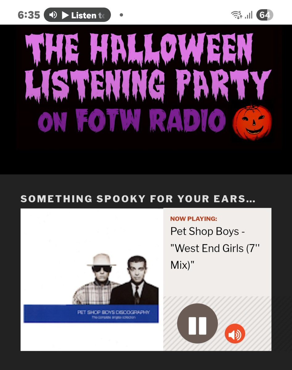 🇦🇺Sydney より
Happy Halloween ～🎅
此方も流れました🎃

☃️Christmas Love✨️
by サザンオールスターズ🎶
<a href="/fotwradio/">Halloween Listening Party on FOTW Radio</a> 素敵なX'mas♬
延長有難うございます💞

🎤West End Girls 
by Pet Shop Boys 

🇦🇺シドニーより
16時～♪リクエスト宜しくお願いします🎄 halloweenlisteningparty.com