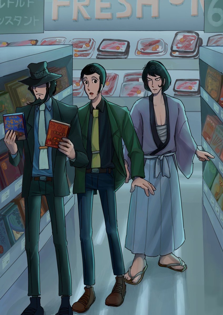 カレーに悩む次とル、
お菓子買ってほしい五