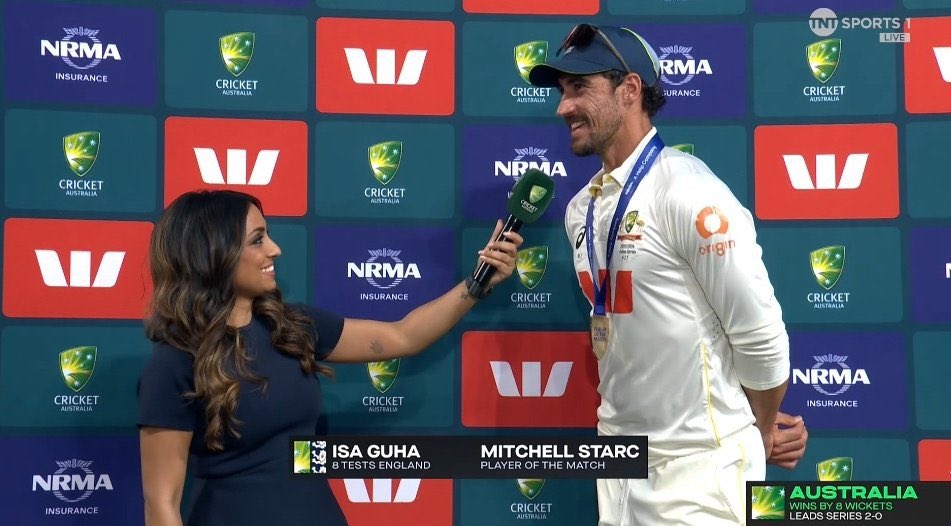 mufaddal_vohra's tweet photo. MITCHELL STARC WON POTM AWARD. 

- Back to back POTM awards for Starc. 🔥 https://t.co/GkxetubJtV