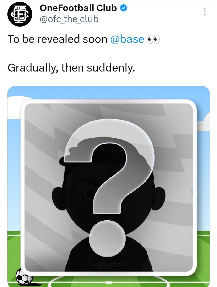 Onefootball update 

Something coming
<a href="/ofc_the_club/">OneFootball Club</a> <a href="/chokmahxbt/">Chokmah</a>