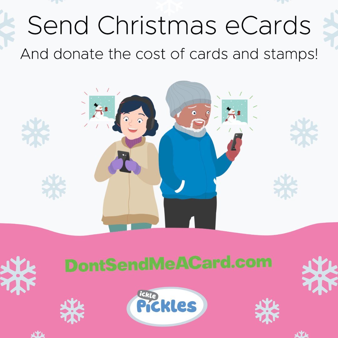 Stuff it.

To post each Christmas card this year via 1st Class post will cost £1.70 🤯.

❤️ Stuff the cost of those stamps and cards into an end-of-year donation to Ickle Pickles, and send Christmas e-cards instead!‍

dontsendmeacard.com/ecards/chariti…

#ChristmasPost