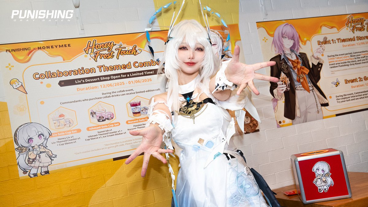 PGR_GLOBAL's tweet image. Commandants, check out the Day 1 highlights from the Punishing: Gray Raven x Honeymee collaboration! Thank you all for your enthusiastic participation!
Sweet collab events and store managers will be waiting for you again tomorrow, feel free to stop by and share the fun!…
