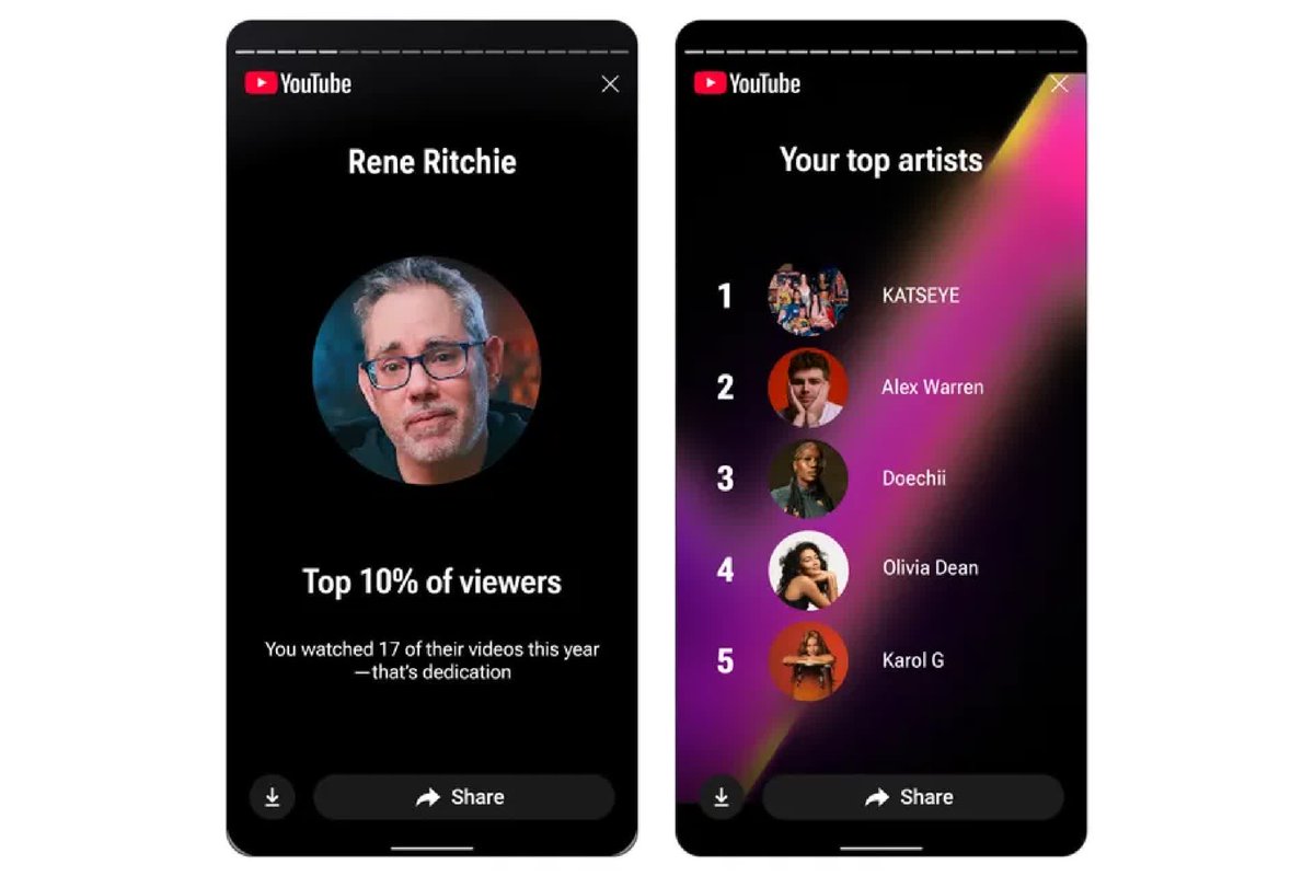 YouTube s'inspire de Spotify pour son récap' de fin d'année journaldugeek.com/2025/12/07/you…