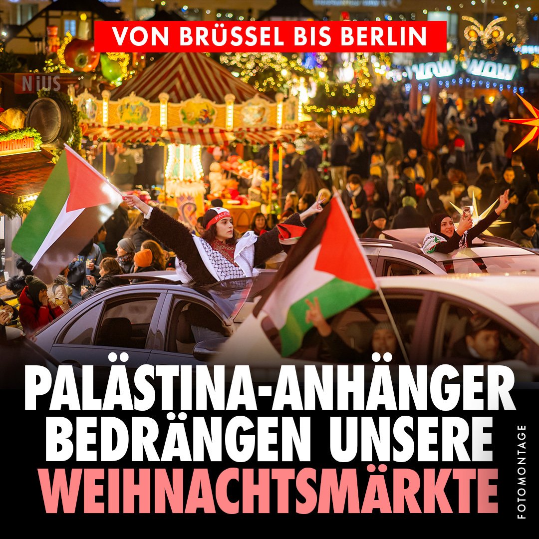 Nicht nur „Merkel-Lego“, Absperrungen und Sicherheitspersonal trüben die Weihnachtsmarkt-Stimmung. Palästinensische Aktivisten haben Adventmärkte in ganz Europa im Visier und sorgen mit Rauchbomben, Flaggen und Geschrei für ein beklemmendes Gefühl.
nius.de/gesellschaft/n…