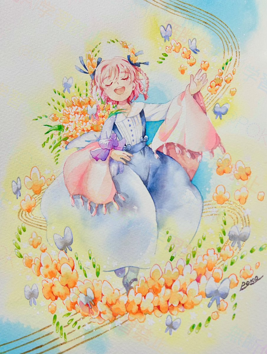 一次創作祭り冬の陣2025 透明水彩で少女の揺れ動く感情を描いてます