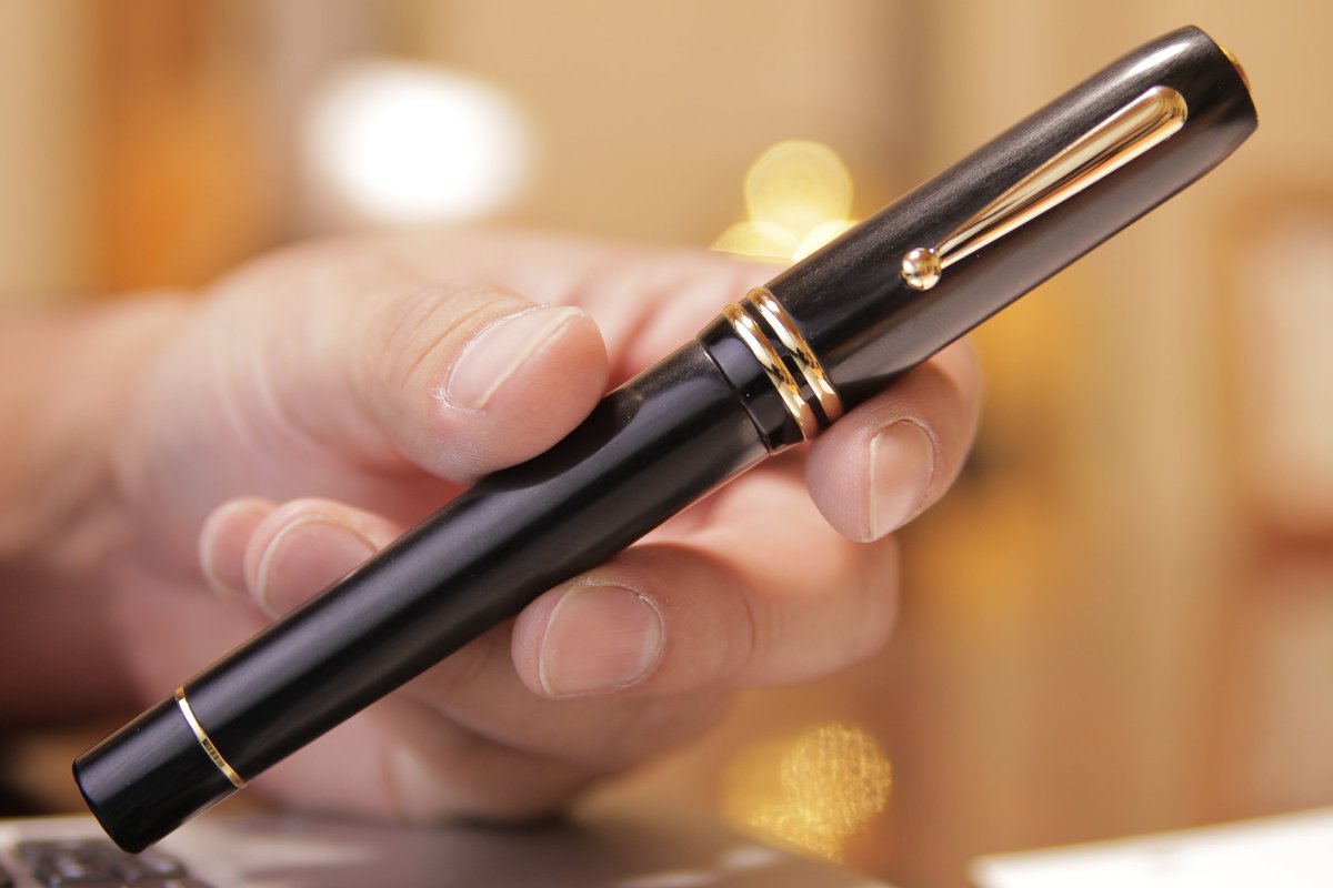 ワンチャー 七宝万年筆 ベークライト つるつるてんにワンチャーロゴが