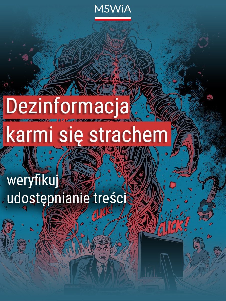 😱 Dezinformacja karmi się strachem!
I właśnie dlatego tak łatwo działa.

❌ „Ukraińcy przejmą polskie ziemie!”
❌ „Szczepienia niemowląt powodują autyzm!”
❌ „Ukraińcy będą mieli posłów w polskim Sejmie!”
❌ „Zielony Ład zniszczy polski przemysł!”

Takie „newsy” są napisane tak,