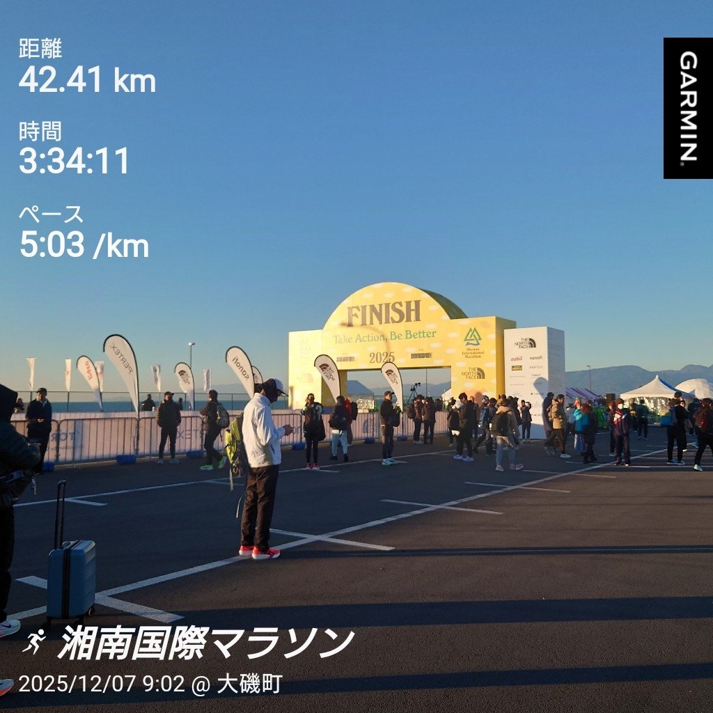 GbtvB's tweet photo. 湘南国際マラソン走って来ました🏃
　
　🎖️ベスト出ましたが狙っていた、サブ3.5には届きませんでした。

来年3.1東京マラソン決定しているのでそこでサブ3.5狙います。 https://t.co/ISMU3vrtju