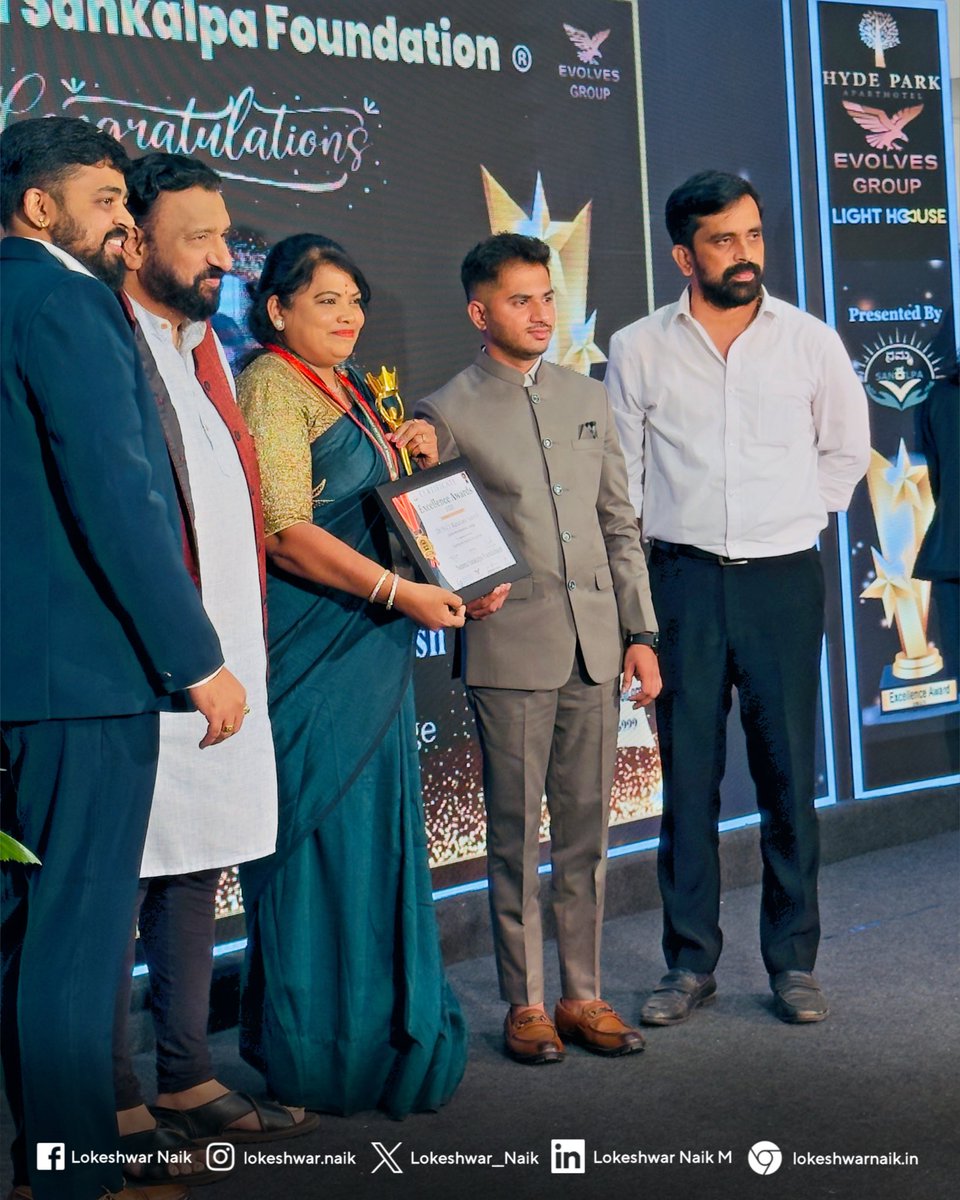 Lokeshwar__Naik's tweet photo. Attended the Excellence Awards 2025 as Chief Guest, Alongside Padmashree Awardee Shri KY Venkatesh and other guests. https://t.co/11a9iIjJ1j