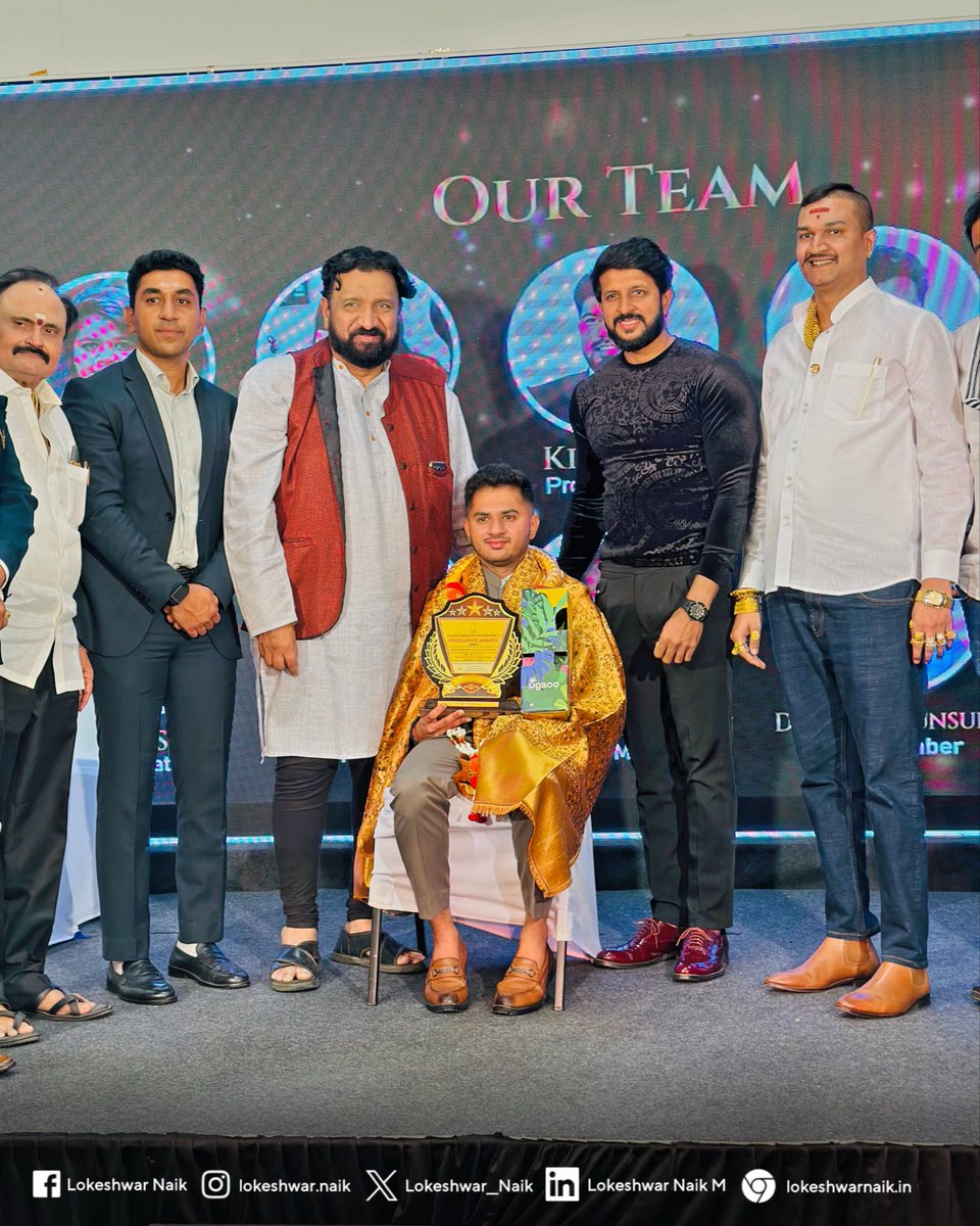 Lokeshwar__Naik's tweet photo. Attended the Excellence Awards 2025 as Chief Guest, Alongside Padmashree Awardee Shri KY Venkatesh and other guests. https://t.co/11a9iIjJ1j