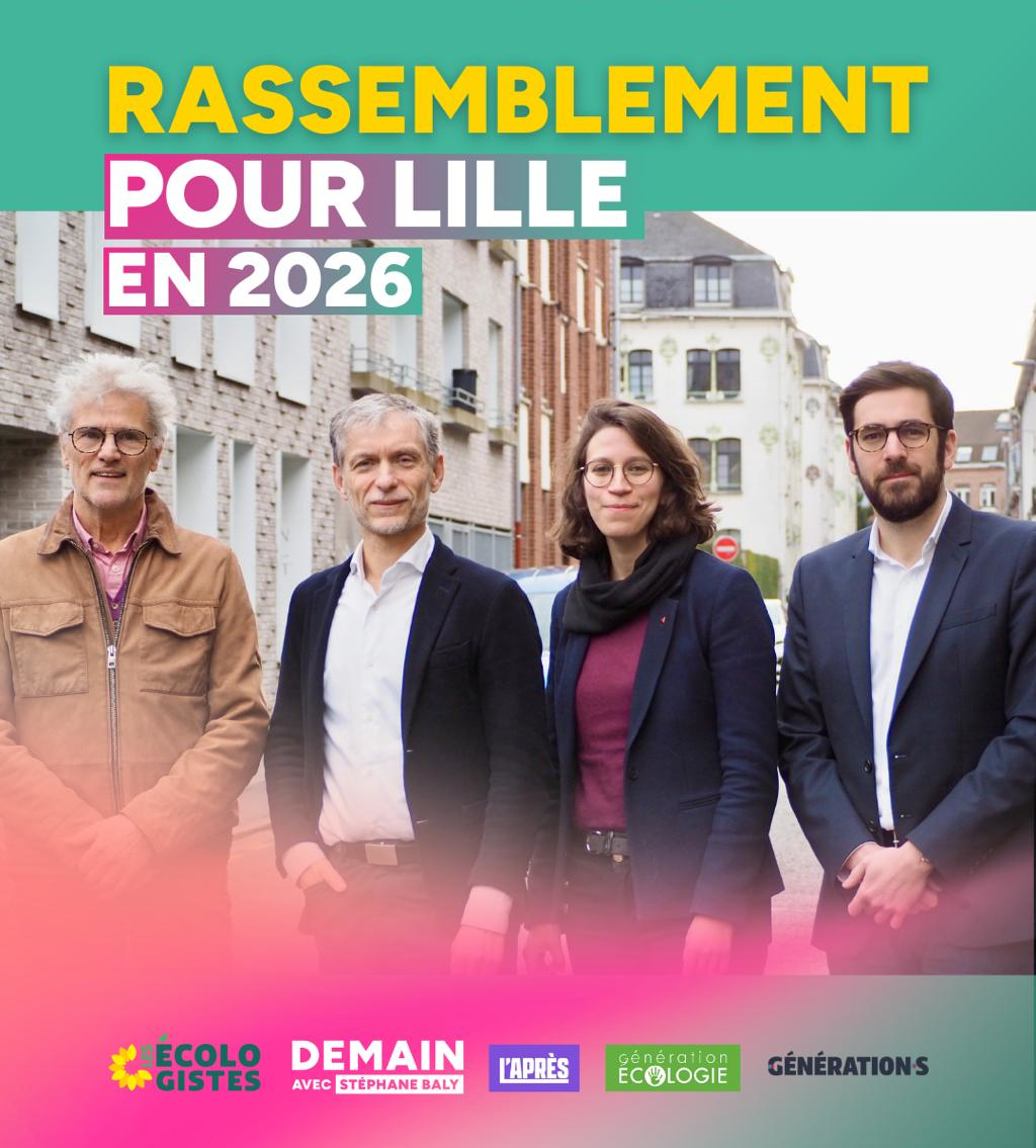 RASSEMBLÉS POUR GAGNER EN 2026 !

Lille a besoin d’un nouveau souffle, d’un projet enthousiasmant, enfin.

C’est pourquoi <a href="/EELV_Lille/">Les Écologistes Lille, Lomme, Hellemmes🌻</a>, <a href="/apres_59/">L’Après 59</a> , <a href="/GenerationLille/">Génération.s Lille</a>  et <a href="/EcologieLille/">Génération Écologie Lille Métropole</a> se rassemblent aujourd’hui afin de gagner en mars prochain.

Rejoignez-nous 🚀 <a href="/LilleDemain/">Lille Demain</a>