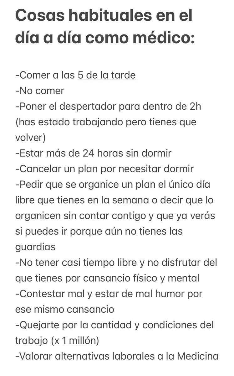 Los médicos estamos muy cansados. 

Nos quejamos por nosotros y por vosotros, porque cansados no trabajamos bien.

El 9,10,11 y 12 de diciembre estaremos en huelga. Porque no queremos rendirnos. Queremos poder seguir apoyando la sanidad pública de este país. 

#huelgamedica