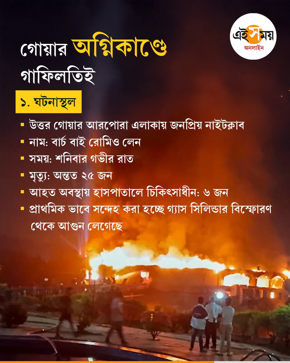 Ei_Samay's tweet photo. গোয়ার অগ্নিকাণ্ডে ফাঁস চাঞ্চল্যকর গাফিলতি
#goarestaurants #FireAccident #eisamayonline #EiSamay https://t.co/CQ4DoLYcOi