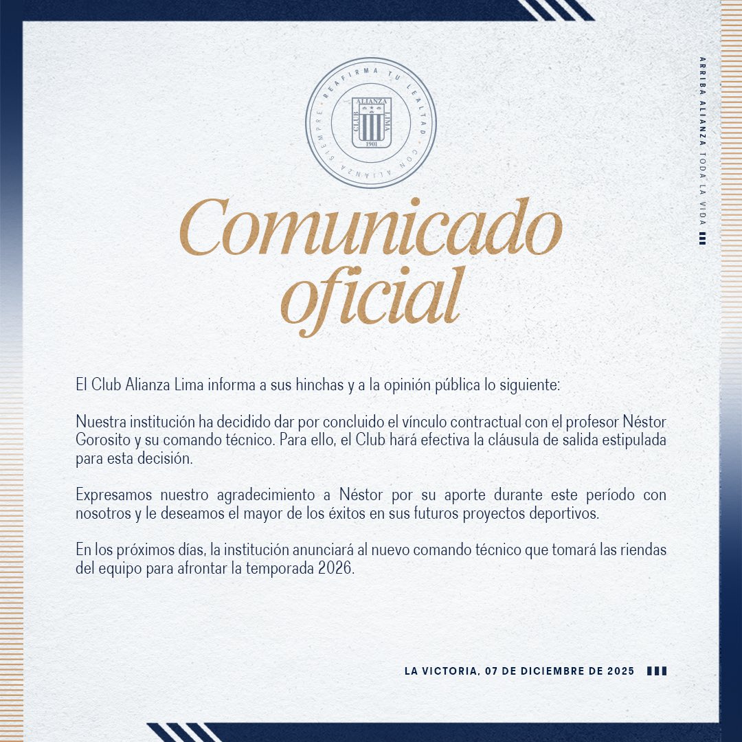 Fuente: Alianza Lima