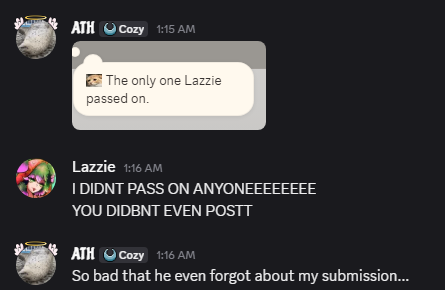 ATHforfun's tweet image. This is proof that I am not even good enough for @LazzieTheDino. Not hot enough of a mute...