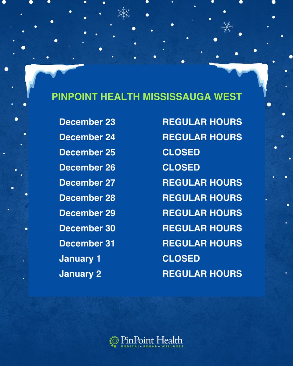 PinPoint_Health's tweet image. (2/4) The holidays are fast approaching. Be sure to check our updated holiday hours before you visit any of our locations, and click the link below to learn more. 

bit.ly/3FQtNDH