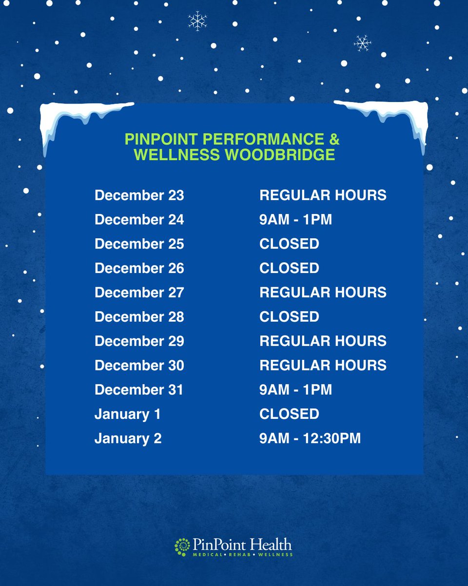 PinPoint_Health's tweet image. (2/4) The holidays are fast approaching. Be sure to check our updated holiday hours before you visit any of our locations, and click the link below to learn more. 

bit.ly/3FQtNDH