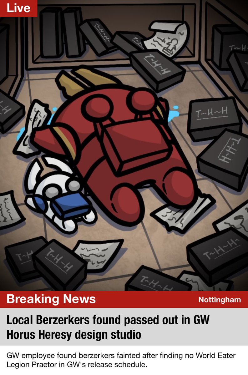 Echo_d09's tweet image. Local Berzerkers found passed out in GW HH design studio🪓

GW employee found berzerkers fainted after finding no World Eater Legion Praetor in GW's release schedule🪓