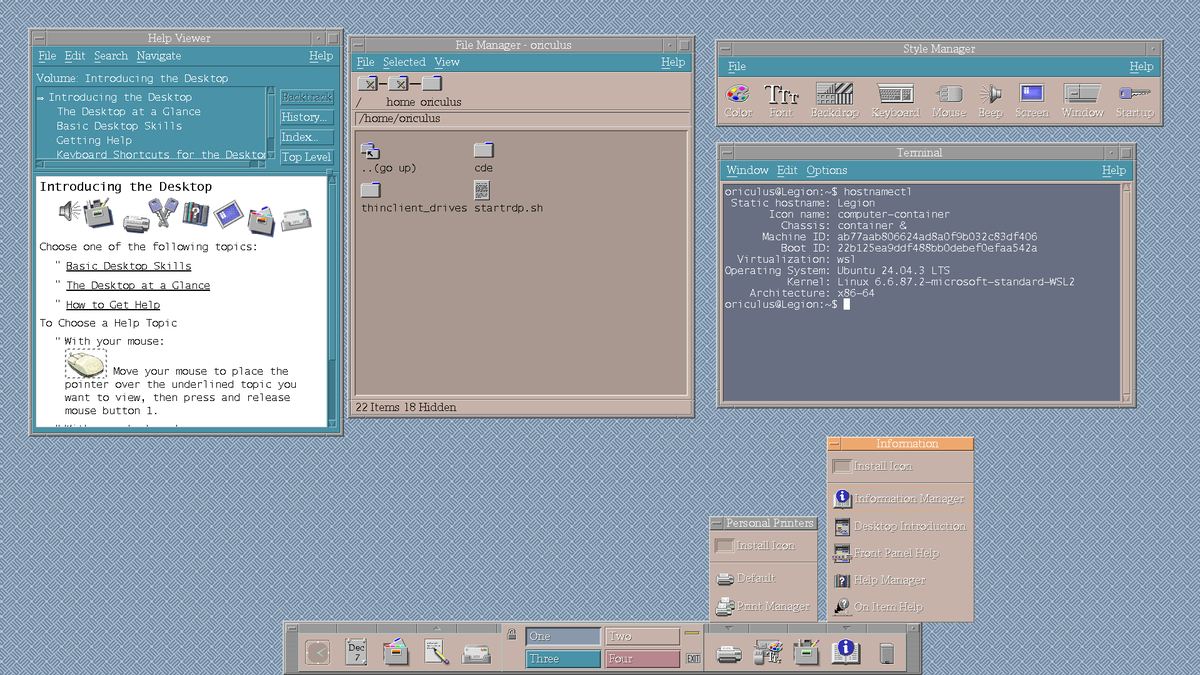 Got CDE working on my Win11 WSL Ubuntu distro :