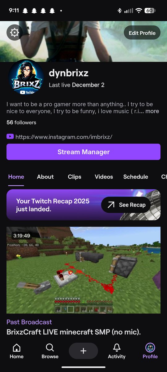 NotBrixz's tweet image. FOLLOW MY TWITCH!!! 🔫🔫🔫 #twitchrecap #twitch #Twitch配信者さんと繋がりたい #follow #TwitchRecap2025 #Minecraft #streamer
