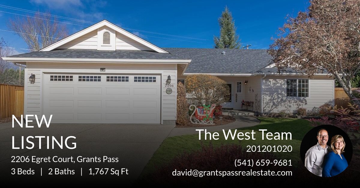 DWestRealEstate's tweet photo. 📍 New Listing 📍 Take a look at this fantastic new property that just hit the market located at 2206 Egret Court in Grants Pass. Reach out here or at (541) 659-9681 for more information. $469,900 220212728

The West Team at John L... https://t.co/4RkPedQjxC https://t.co/FQrmvD27hV