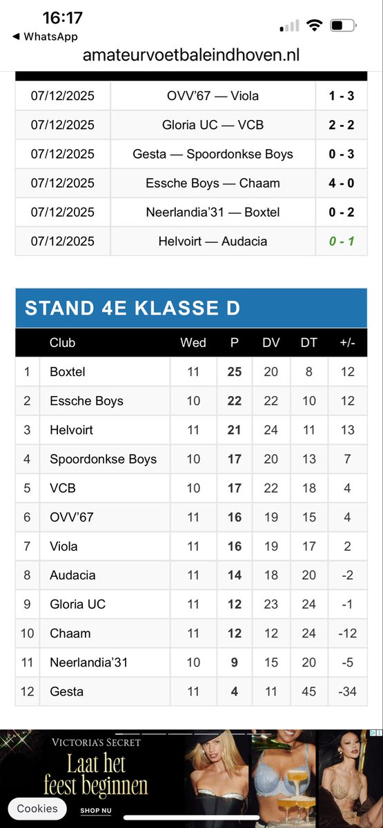 Viola heeft weer goede zaken gedaan . 3-0 gewonnen van OVC67 . We gaan gelukkig de winterstop in en hopen in  januari weer allemaal fit te zijn !