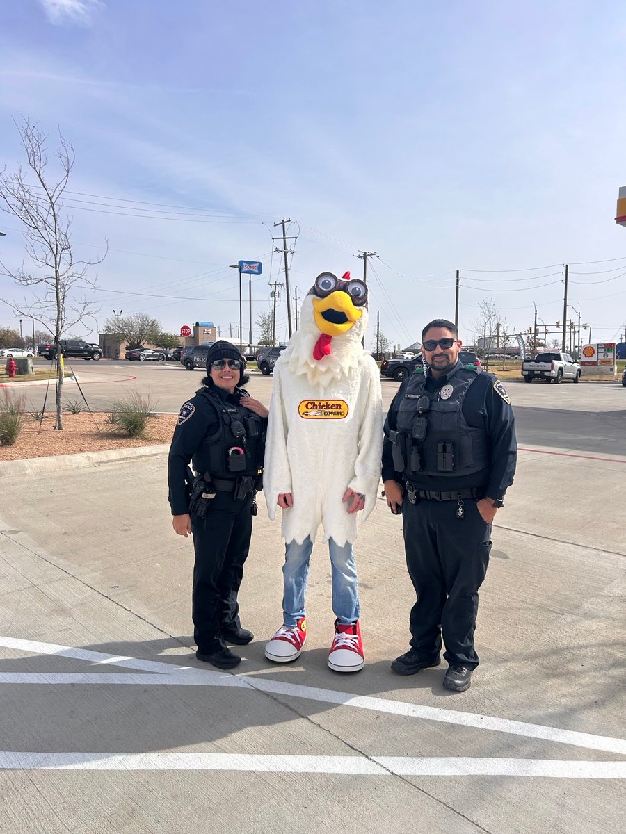 VenusPolice's tweet photo. We aren't too chicken to admit it, VPD was so excited to attend yesterday's grand opening of the Venus Gateway Travel Plaza. Welcome to the neighborhood! https://t.co/BJ9sR8PhPV