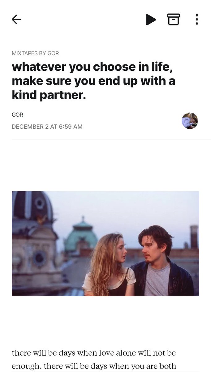 “someone who does not abandon tenderness when life becomes inconvenient. someone whose rage never frightens u, whose silence never punishes u, whose presence never belittles u. choose the one who treats u with care even when they are angry” also be kind too <3