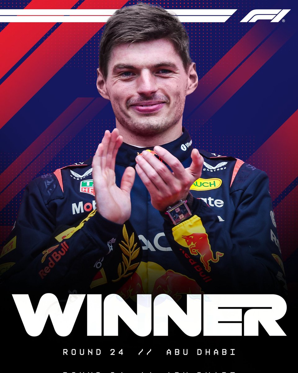 Formula1FRP's tweet image. Max Verstappen takes his EIGHTH win of 2025!

It's not enough to secure him the title, but he ends the year with more wins than anyone else, and just TWO points shy of a fifth straight title 👏

#F1RP  #AbuDhabiGPRP @EraofMax