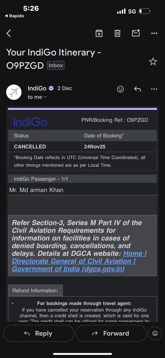 natya_arman's tweet photo. @makemytripcare Again I am getting the mail from @makemytrip @makemytripcare agent to reshare the reports . How many times I need to reshare as I already did . I (Md Arman Khan ) was the passenger and my father (Md Jawed Khan) is patient . And @IndiGo6E has already processed the refund. https://t.co/YDrsHMIWun