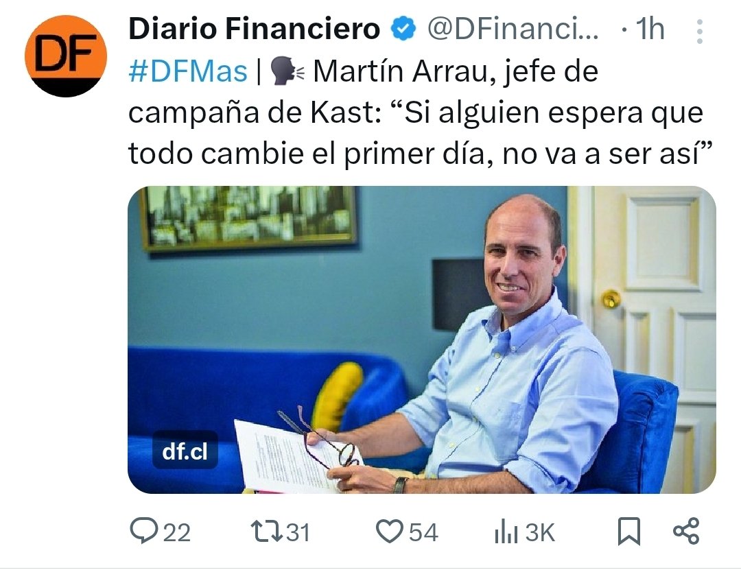 🔴 Grave reconocimiento desde el propio comando de Kast.

Martín Arrau, su jefe de campaña, admitió que José Antonio Kast no va a cumplir su promesa estrella de “expulsar a 300 mil migrantes el primer día”.

Cuando el propio equipo ya reconoce que no hay tiempos ni condiciones,