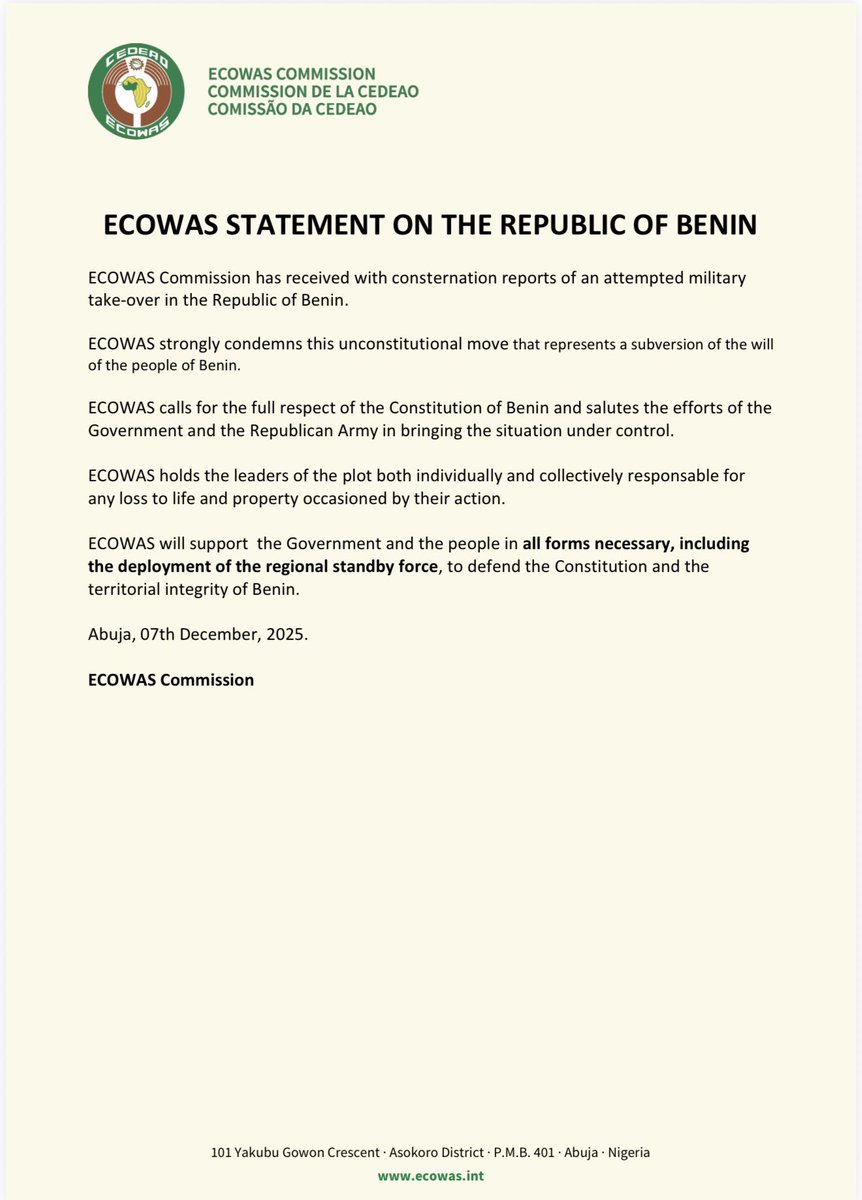 Sorry ecowas