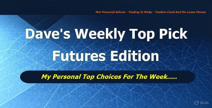 Getting a bit of an early start today.  The Sunday Outlook is till in the works for this afternoon but here's my Top Picks for the  trading week below. You can also download a copy here: shorturl.fm/I4ykE

Dave’s Top Picks
Top Pick — /ZS Soybeans
/ZS is still the cleanest
