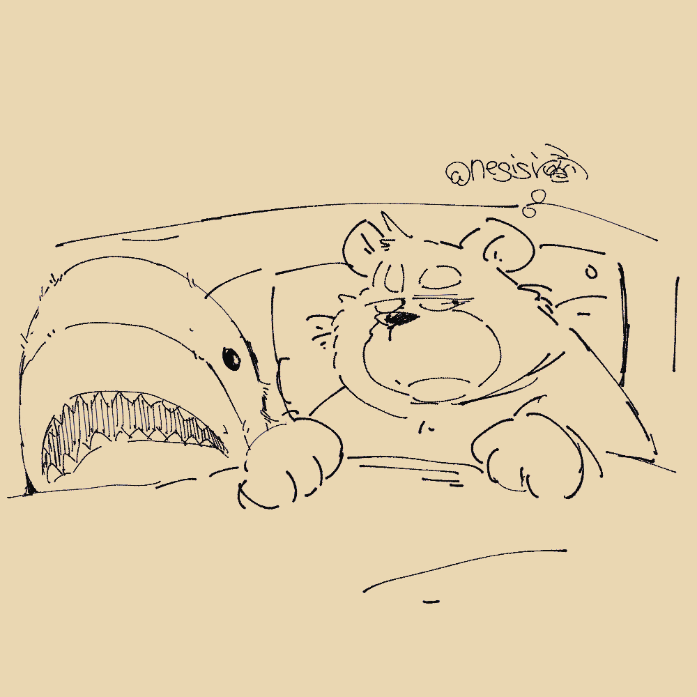 サメのぬいぐるみとおやすみ