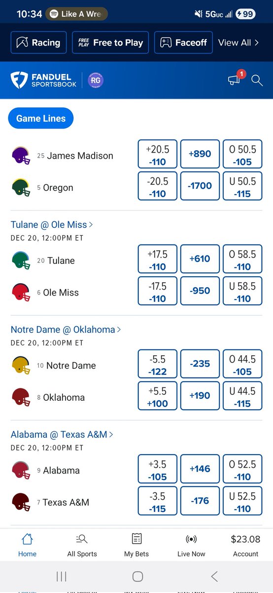 Fanduel posted the first 4 games already. <a href="/DrewFranklinKSR/">Drew Franklin</a> <a href="/KySportsRadio/">Matt Jones</a>