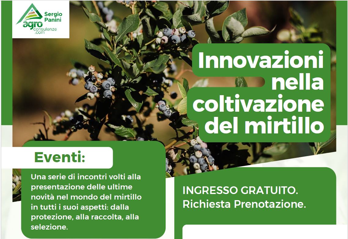 Innovazione nella coltivazione del Mirtillo.
Una serie di incontri volti alla presentazione delle ultime novità nel mondo del mirtillo in tutti i suoi aspetti: dalla protezione, alla raccolta, alla selezione.
Vedi link:  fritegotto.it/News-Innovazio…