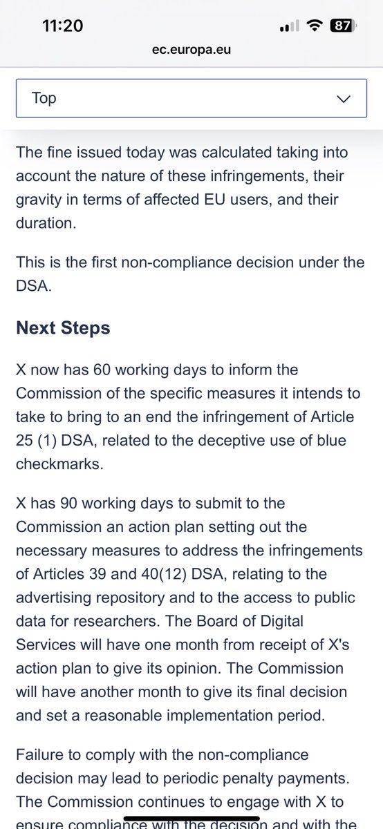 JMPSimor's tweet image. For those who actually care about the truth (not the VP of the USA), the Commission fine on X has NOTHING to do with censorship or free speech. Nothing. It is about transparency obligations &amp;amp; the blue tick misleading.