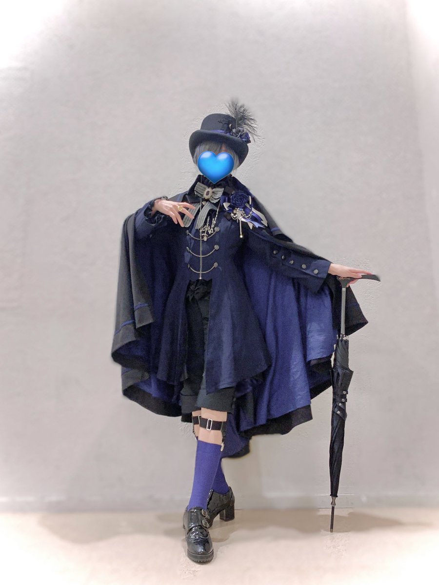 今日のお洋服でした💙🎩 hat：MoiMemeMoitie outer：幻装王国 jacket