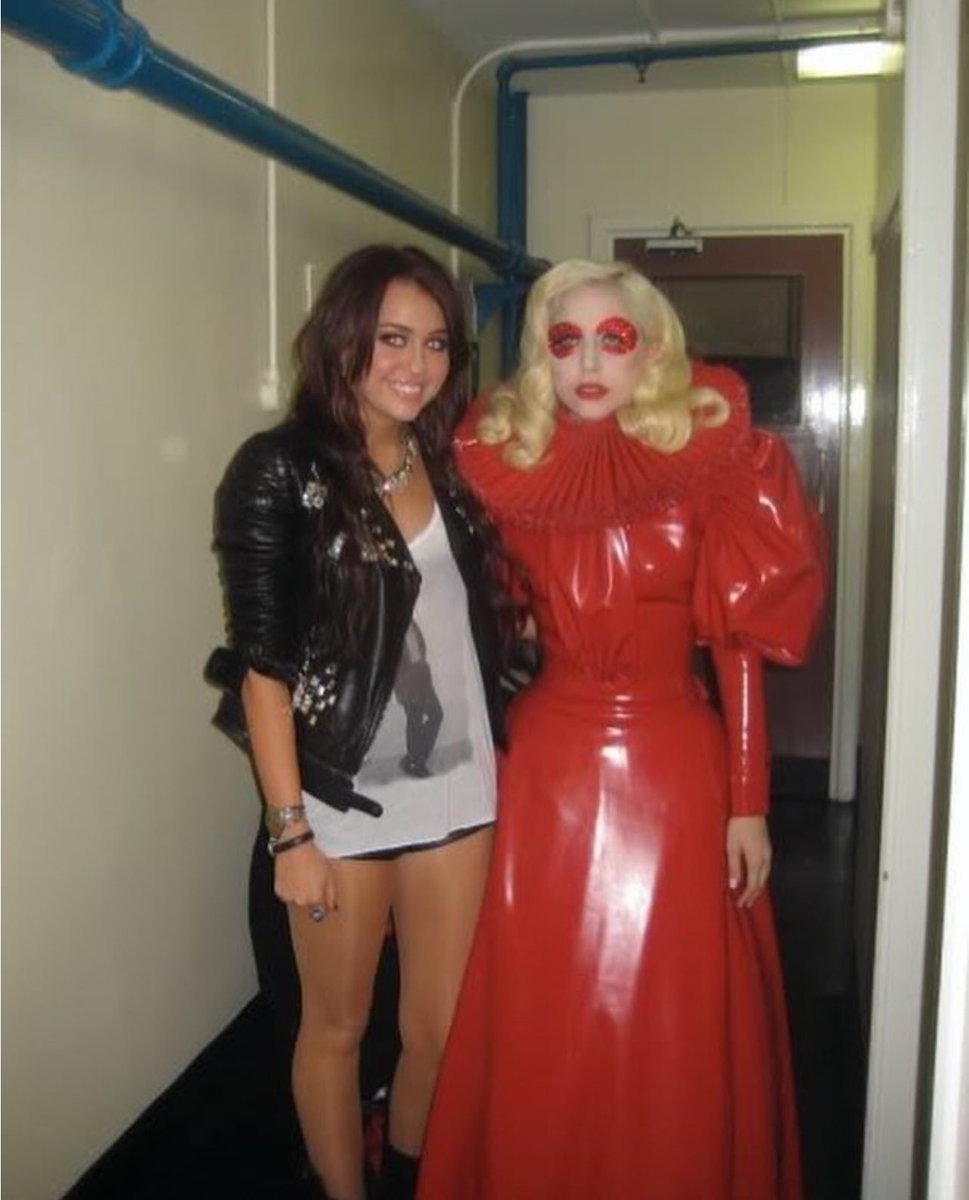 16 years ago on this very day, miley and gaga met for the first time